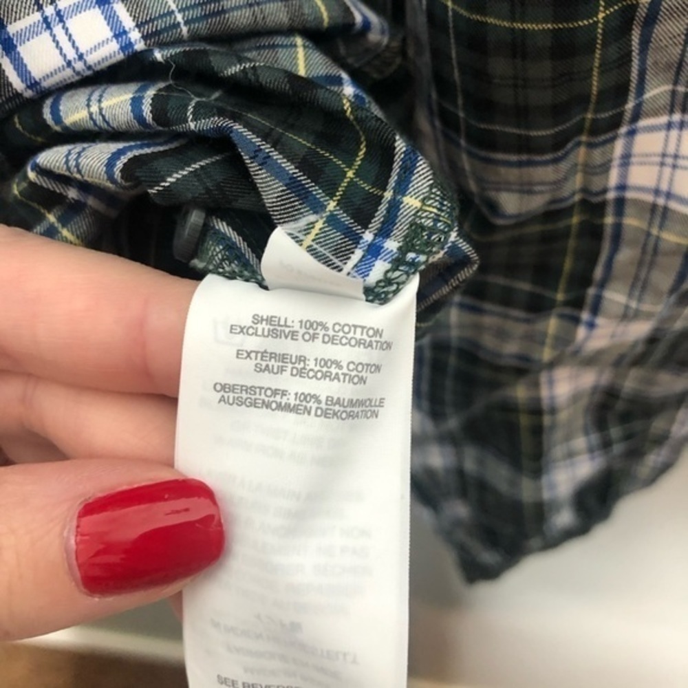 J. Crew embellished button up tartan plaid shirt - Picture 7 of 9
